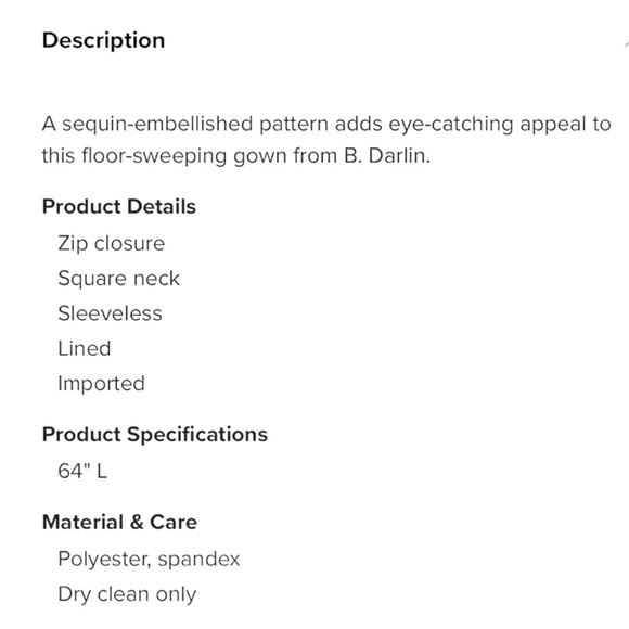 B. Darlin Square Neck Strappy Back Long Gown Iridescent Sequins NWT - Picture 16 of 17